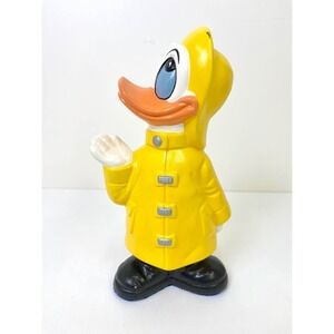 Vintage Donald Duck Figurine – Yellow Raincoat – Walt Disney Productions Ceramic